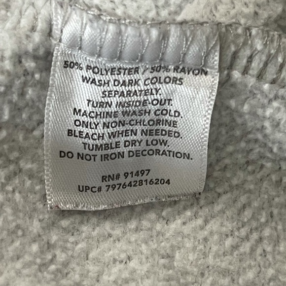 State of Mine Georgia crew neck sweatshirt in Heather gray & colorful script; M - Picture 5 of 5